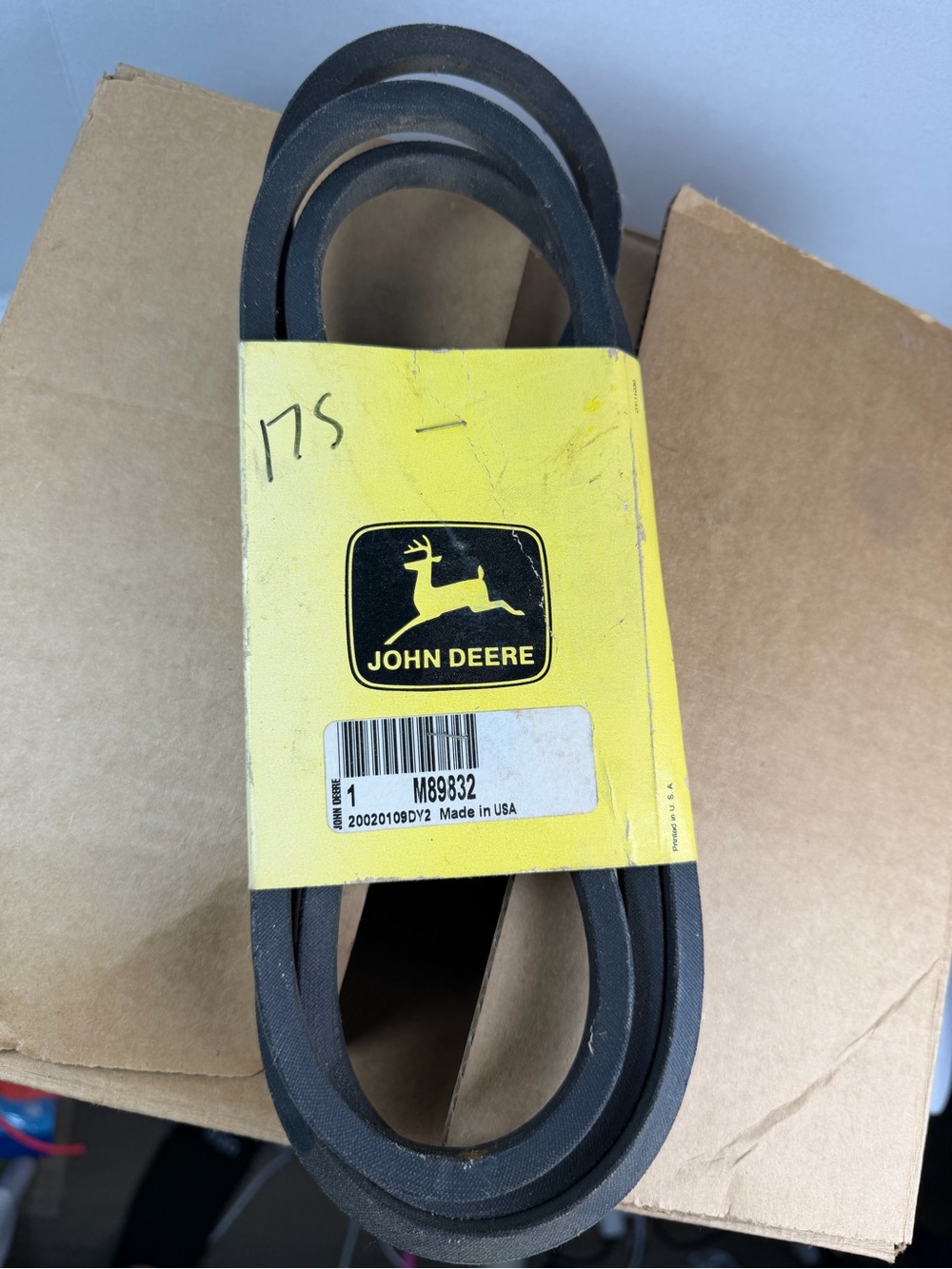 OEM John Deere M89832 Mower Deck Drive Belt Genuine Made In USA NOS Lawn Garden